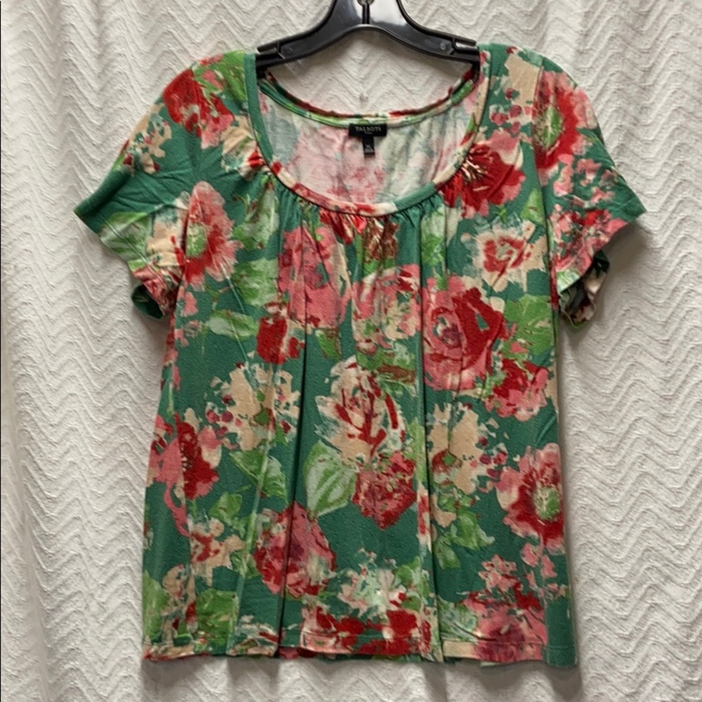 Talbots size 1X pretty floral print top